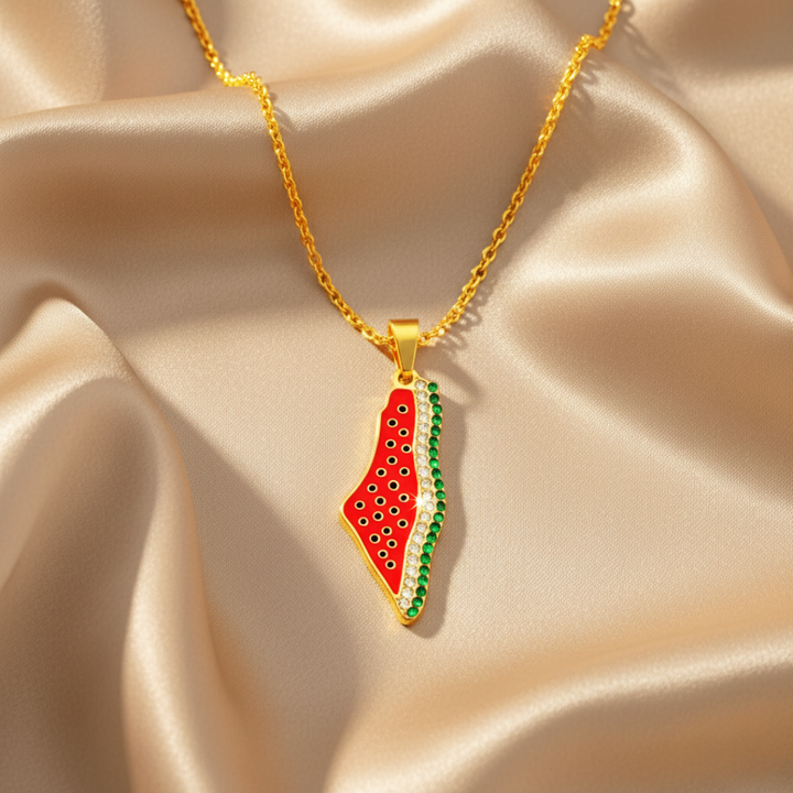 Collier pastèque Qalbiya Palestine