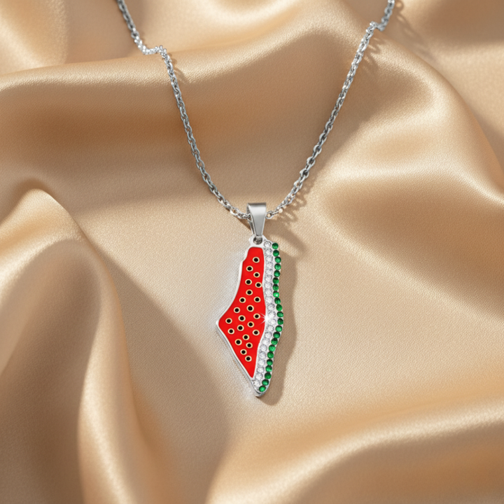 Collier pastèque Qalbiya Palestine