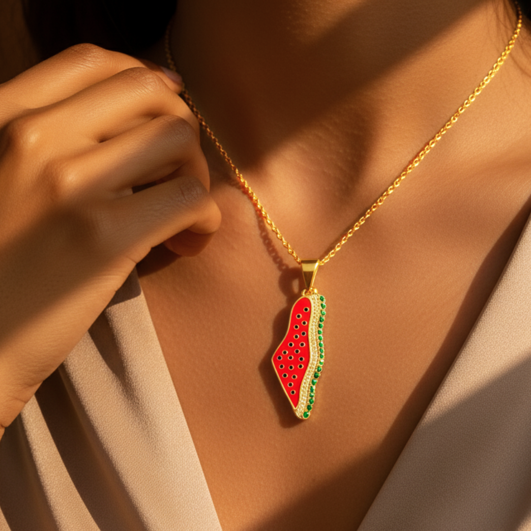 Collier pastèque Qalbiya Palestine