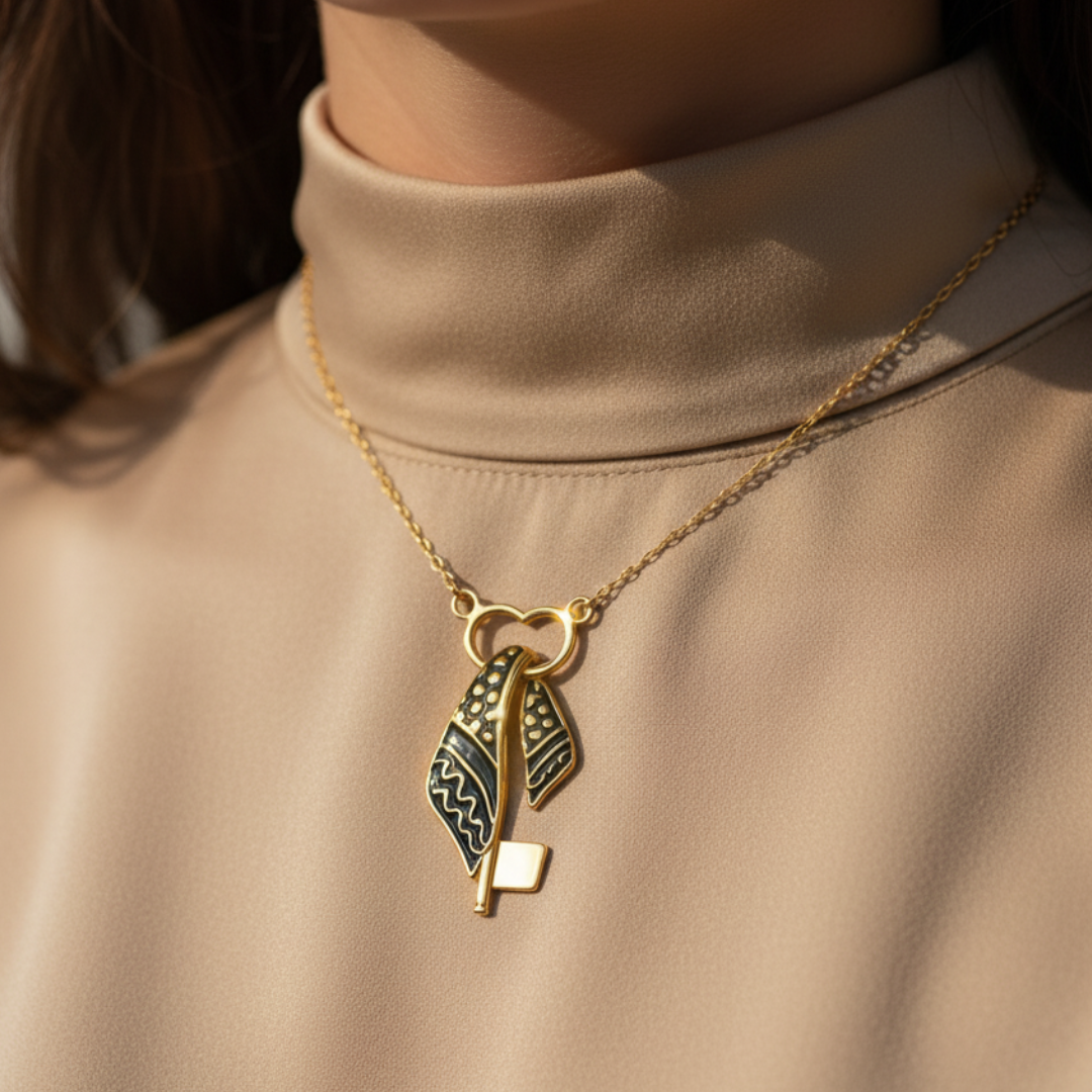 Qalbiya Keffiyeh Key Necklace