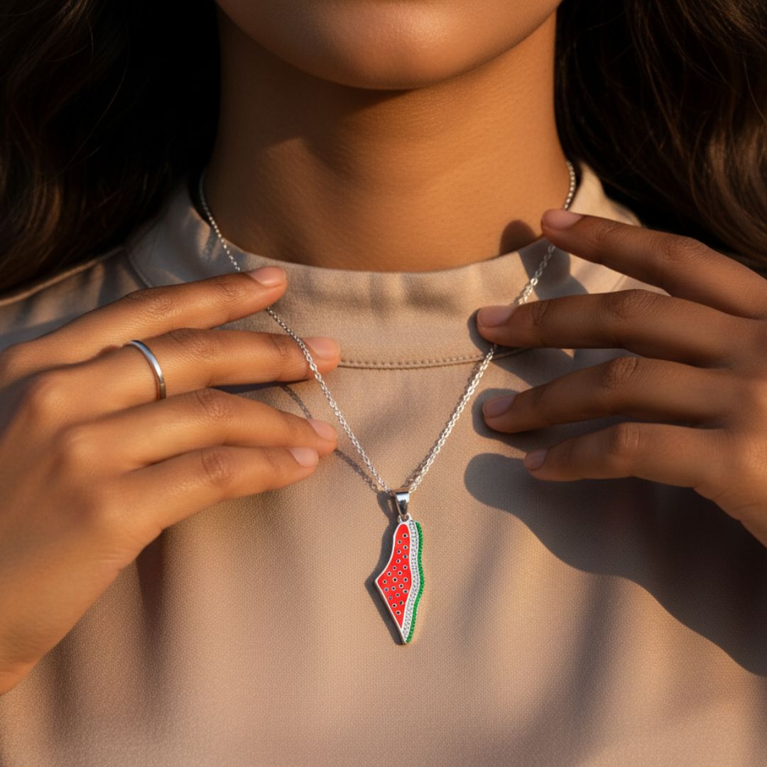 Collier pastèque Qalbiya Palestine