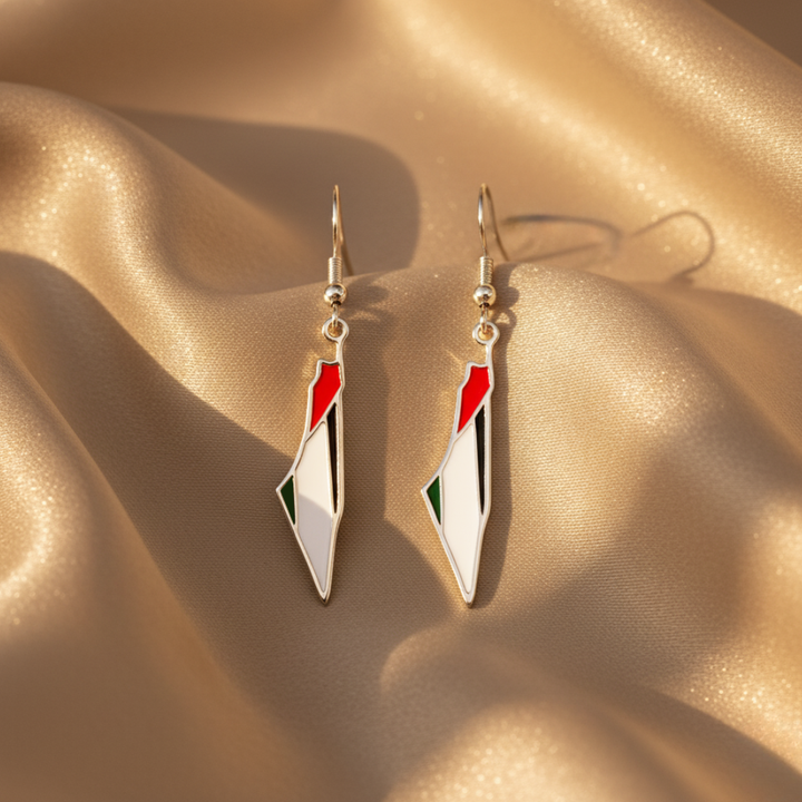 Qalbiya Palestine Map Earrings