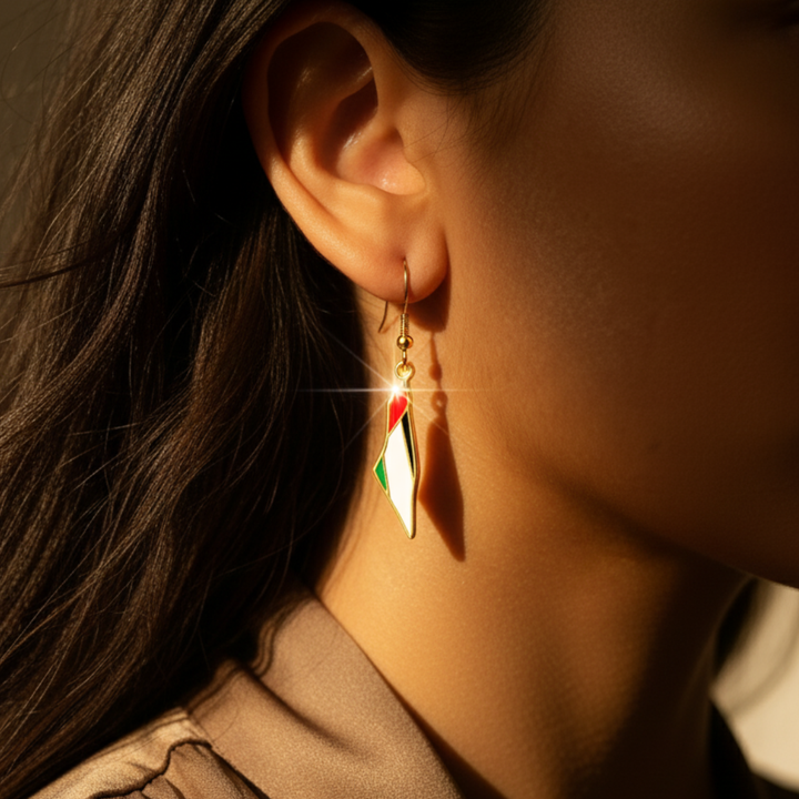 Qalbiya Palestine Map Earrings