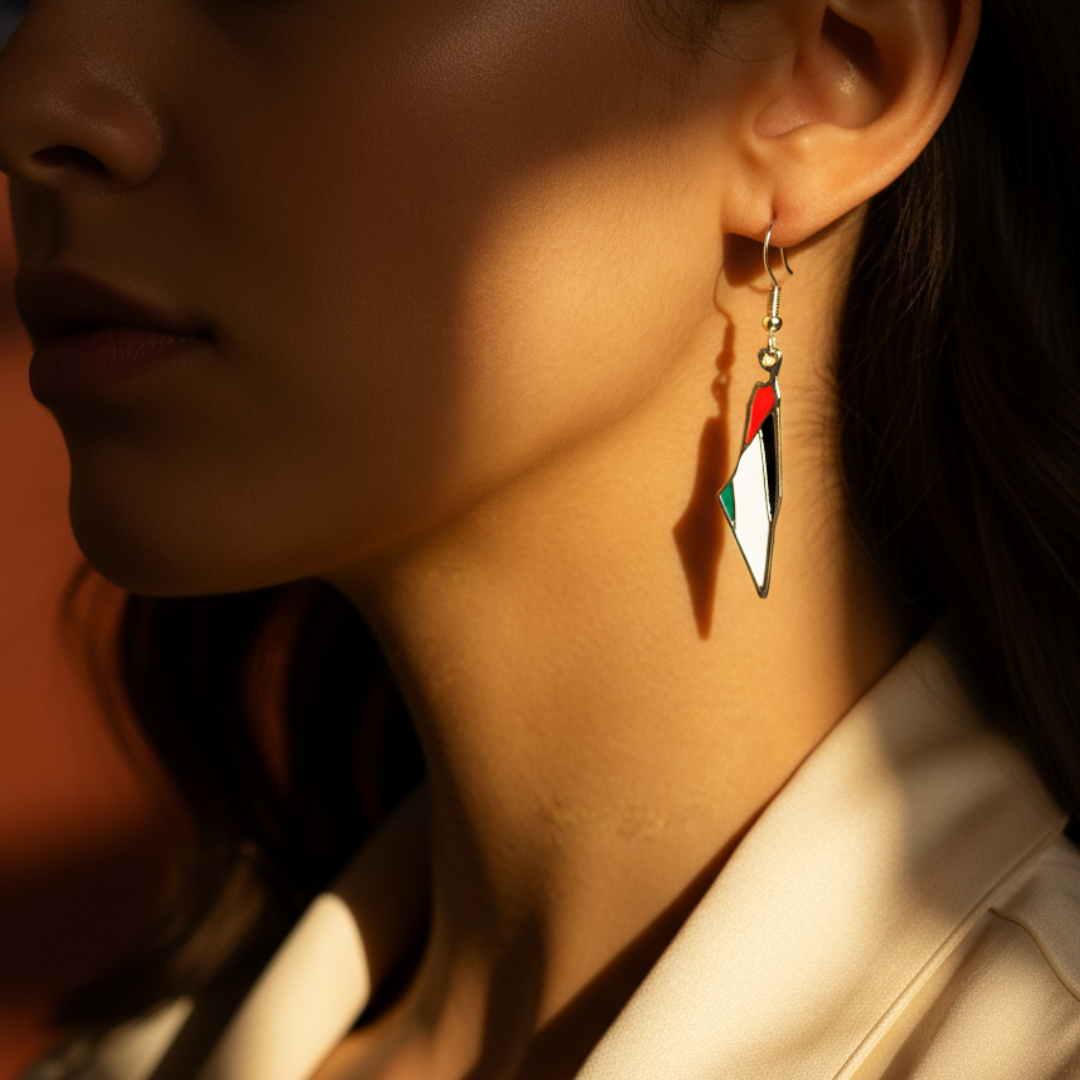 Qalbiya Palestine Map Earrings