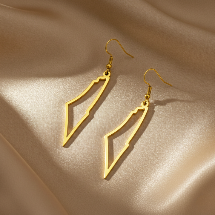 Boucles d'oreilles silhouette Qalbiya Palestine