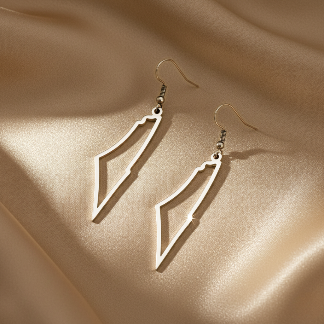 Boucles d'oreilles silhouette Qalbiya Palestine