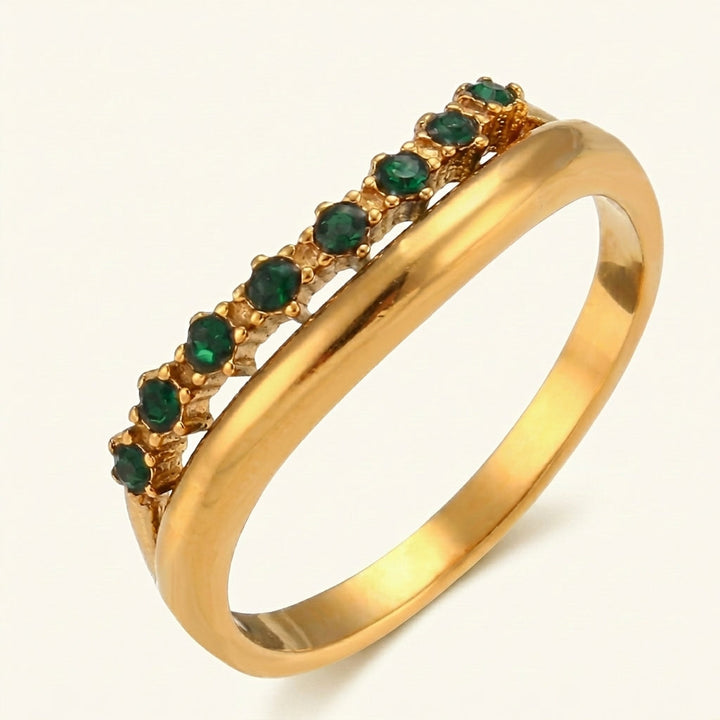 Bague vague pavée
