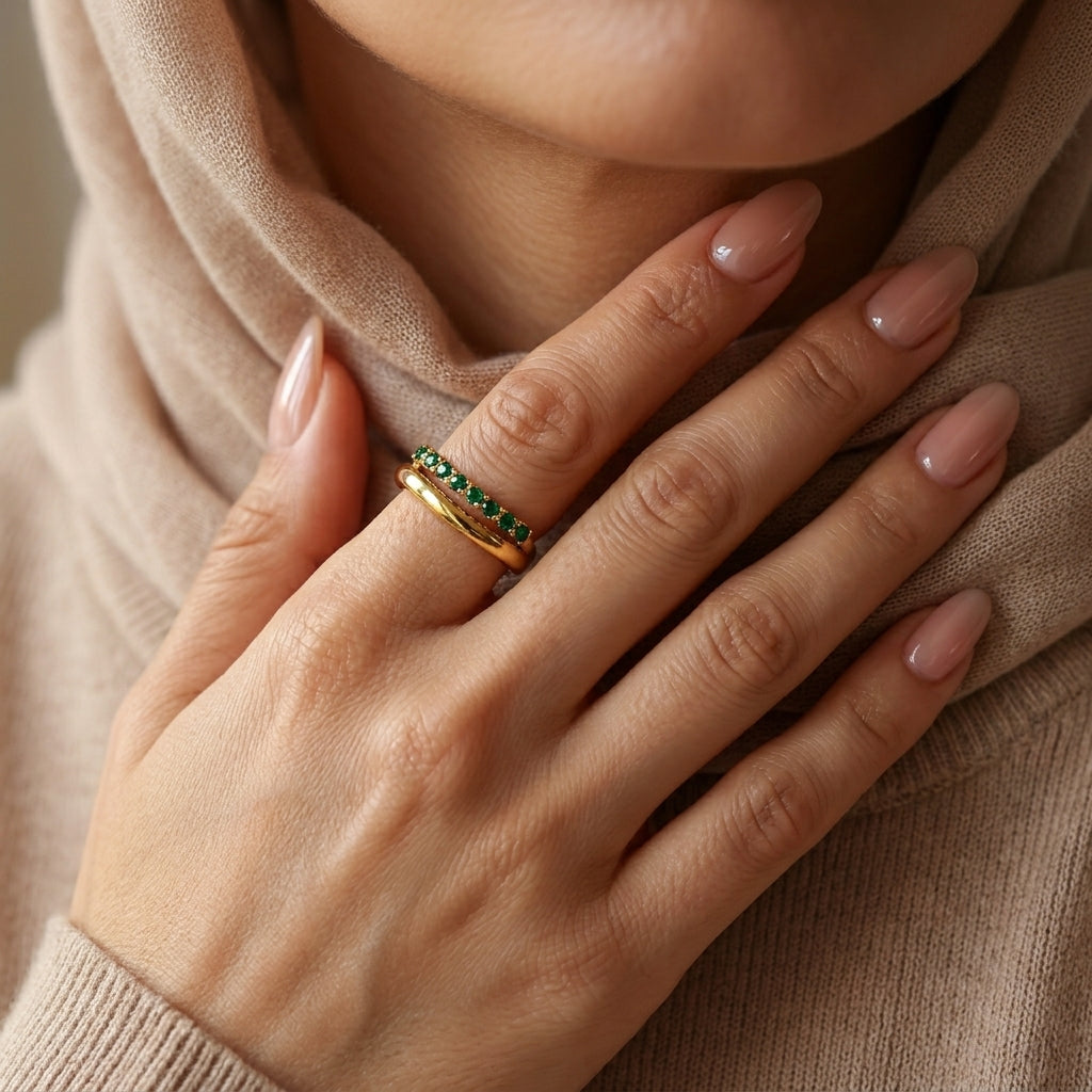 Bague vague pavée