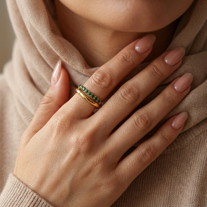 Bague vague pavée