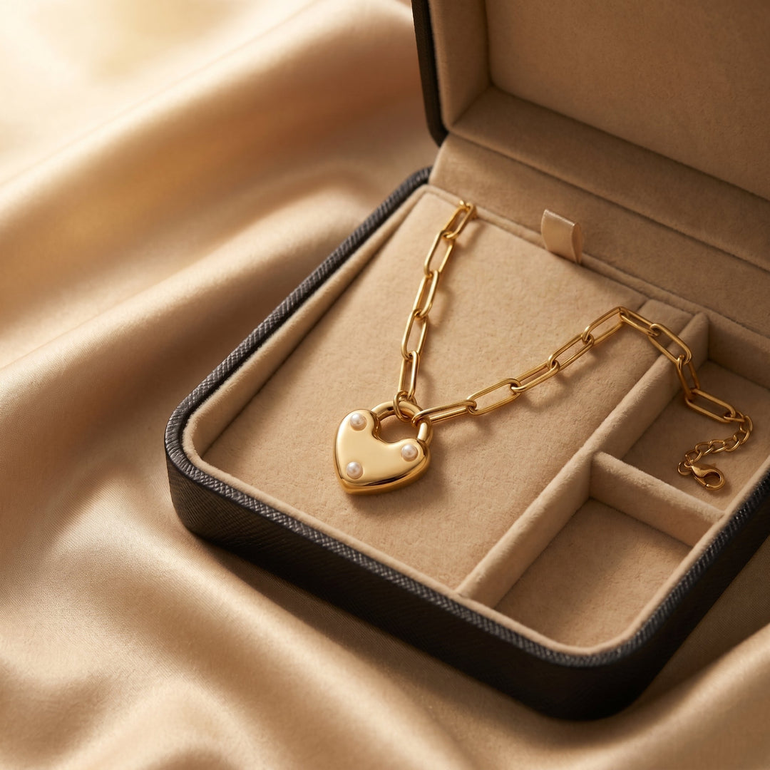 Pendentif Cœur Cadenas Amana
