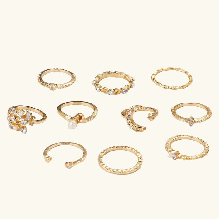 Qalbiya Layali Moonlight Ring Set