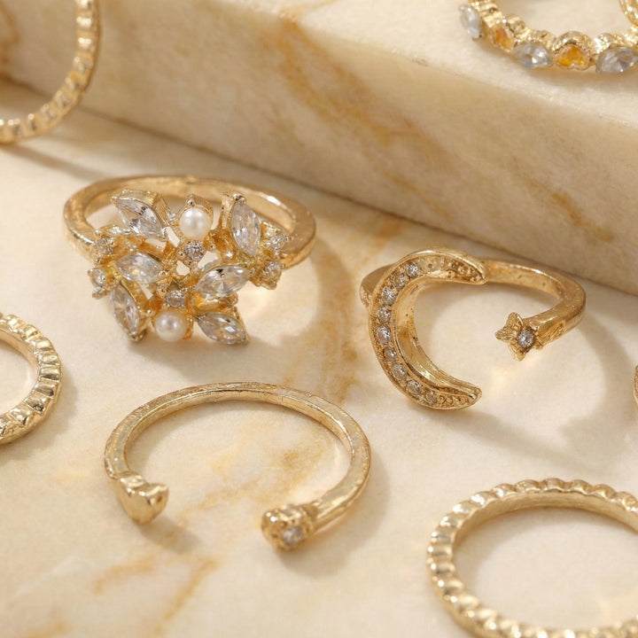 Qalbiya Layali Moonlight Ring Set