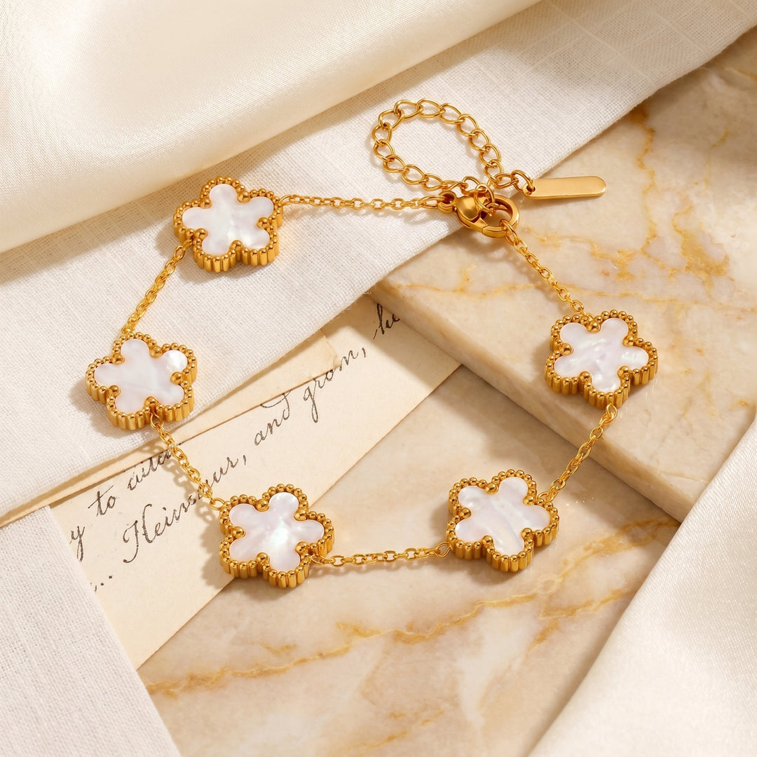 Bracelet Bloom doré et blanc