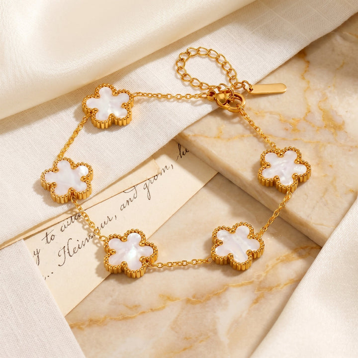 Bracelet Bloom doré et blanc
