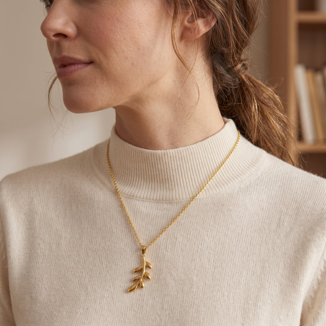 Collier branche d'olivier Qalbiya Palestine
