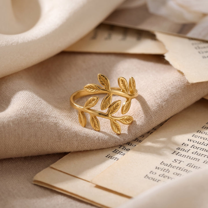 Qalbiya  Palestine Olive Leaf Ring