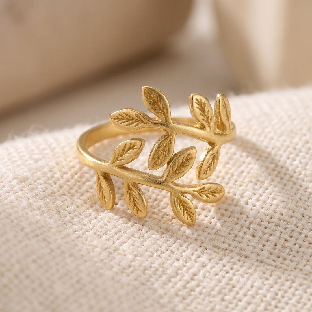 Qalbiya  Palestine Olive Leaf Ring