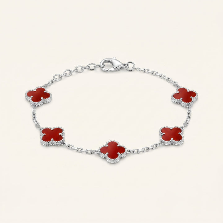 Red & Silver Bloom Bracelet