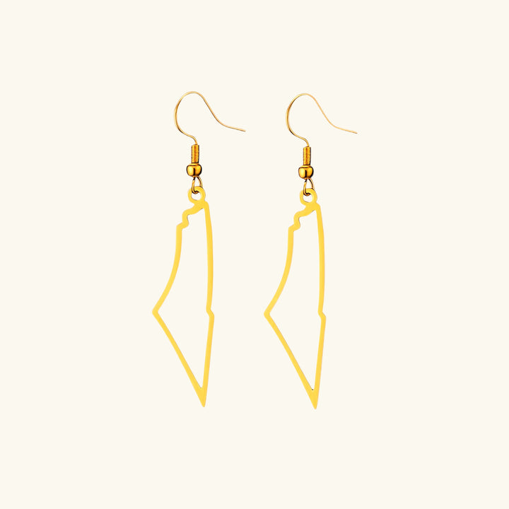 Boucles d'oreilles silhouette Qalbiya Palestine