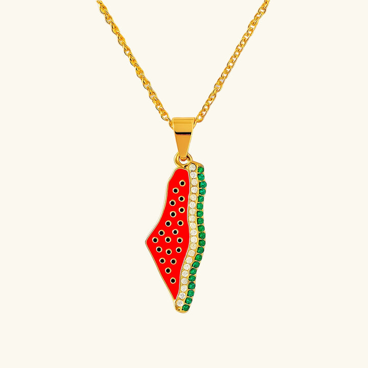 Collier pastèque Qalbiya Palestine