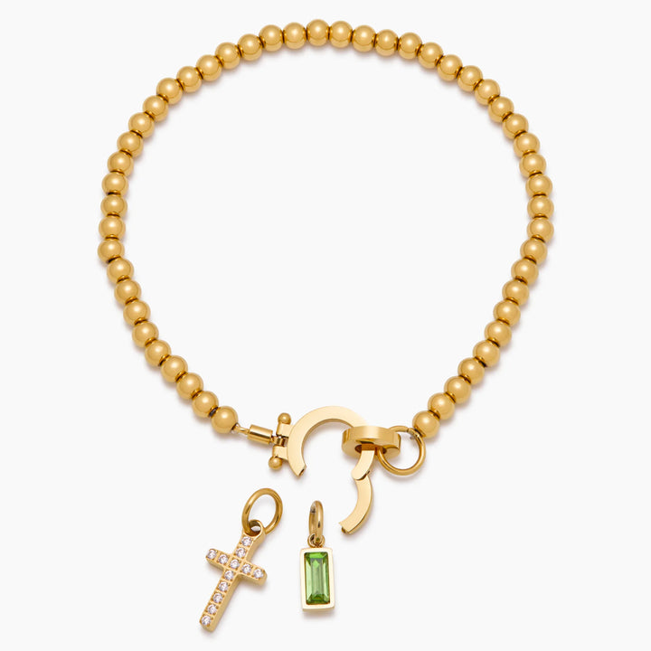 Bracelet Croix & Pierre de Naissance – Éternel