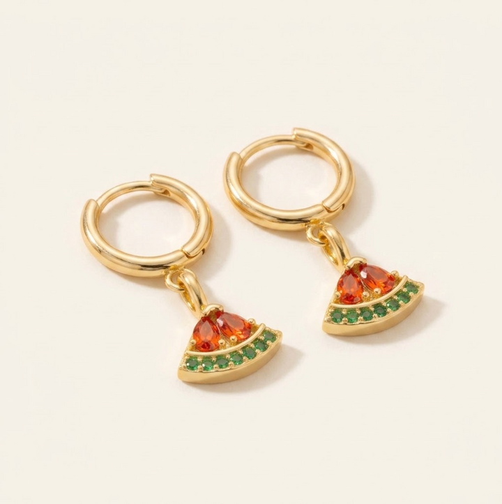 Boucles d'oreilles créoles pastèque Palestine