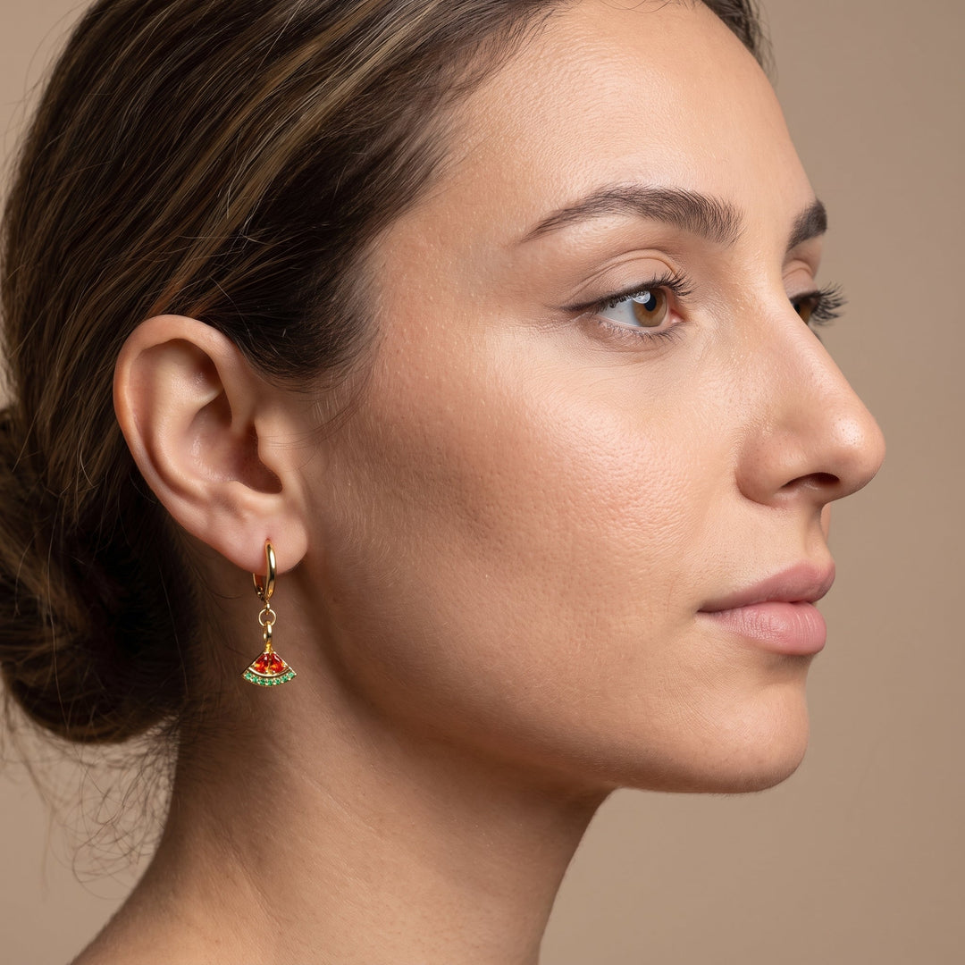 Boucles d'oreilles créoles pastèque Palestine