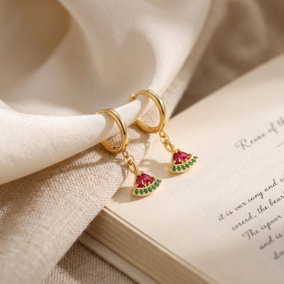 Boucles d'oreilles créoles pastèque Palestine