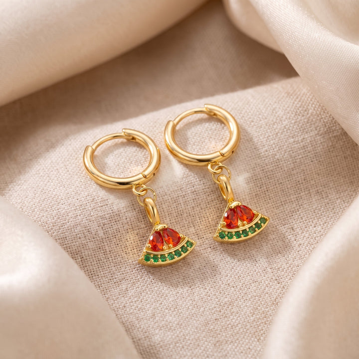 Boucles d'oreilles créoles pastèque Palestine