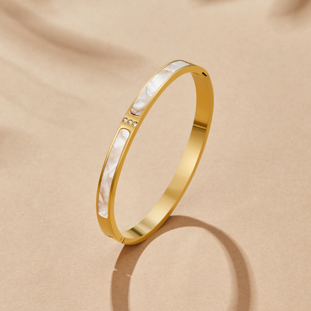 Bracelet joncs Or du Sahara Blanc