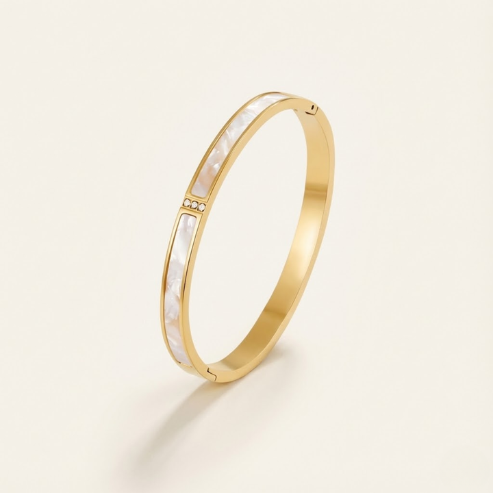 Bracelet joncs Or du Sahara Blanc