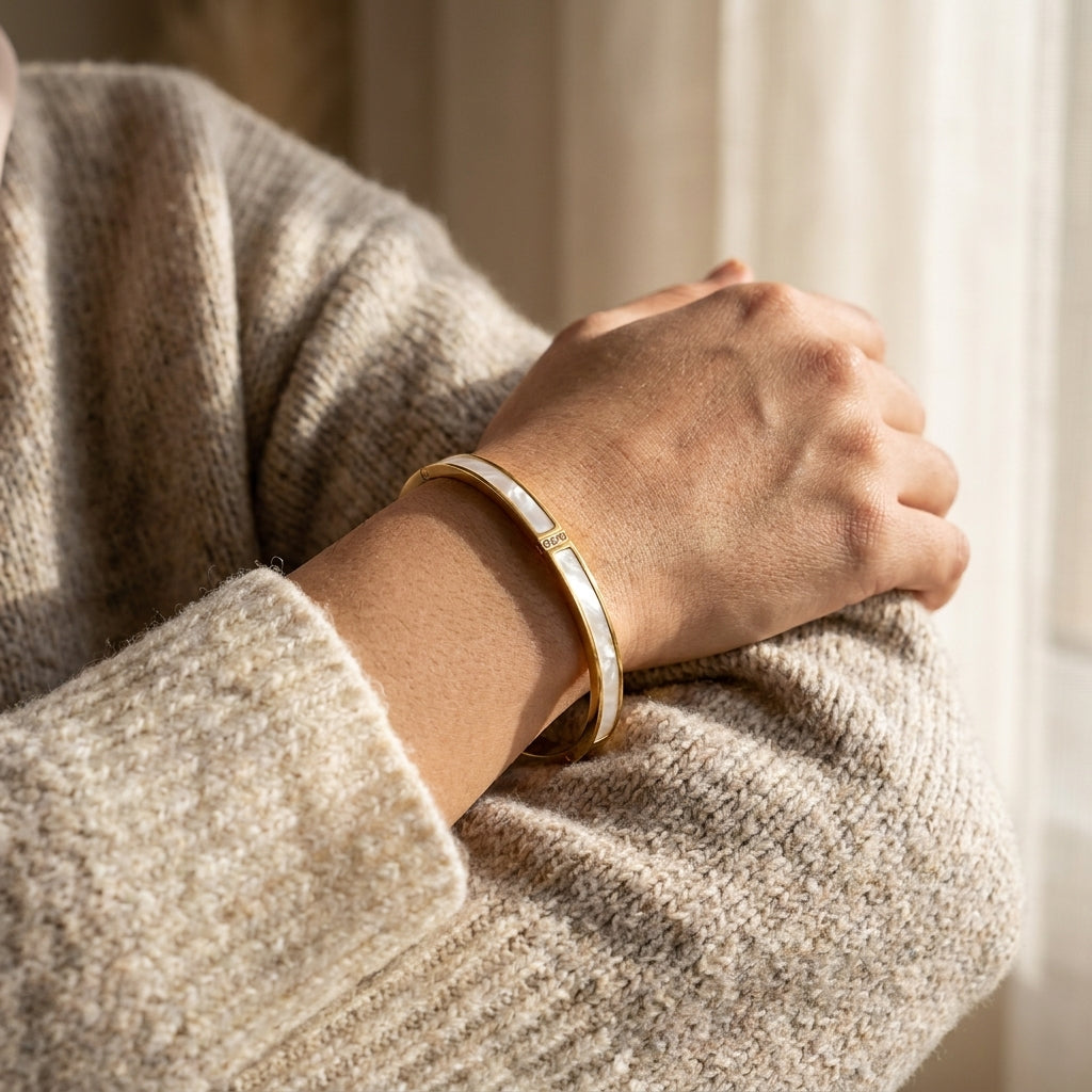Bracelet joncs Or du Sahara Blanc