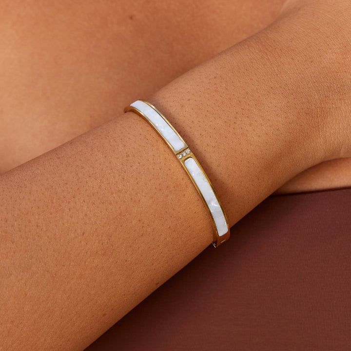 Bracelet joncs Or du Sahara Blanc