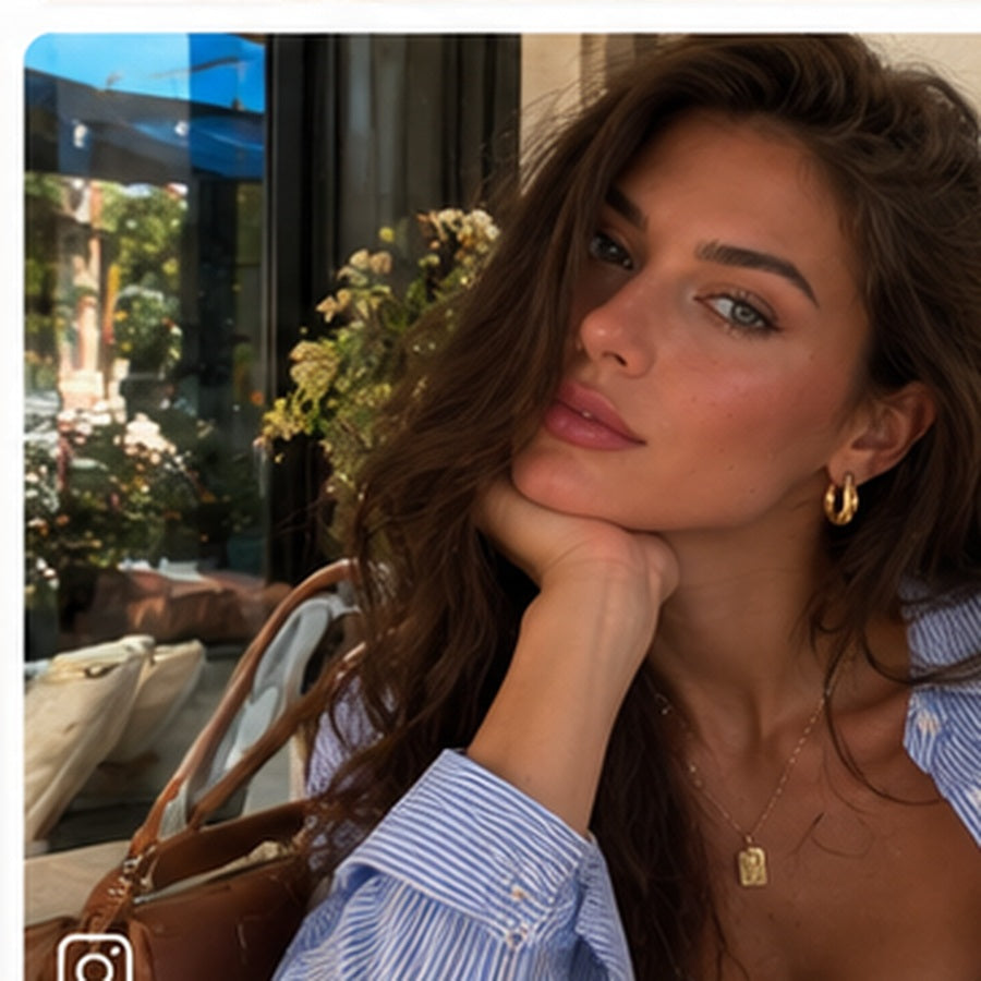 Woman wearing SORVÉLIE jewelry